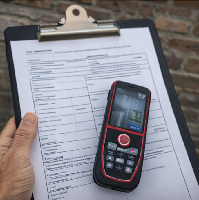 Officieel keuringsattest met meettoestel